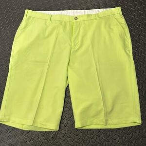 Loudmouth Mens Sport green yellow shorts Size 44 waist, 100% poly, with wear